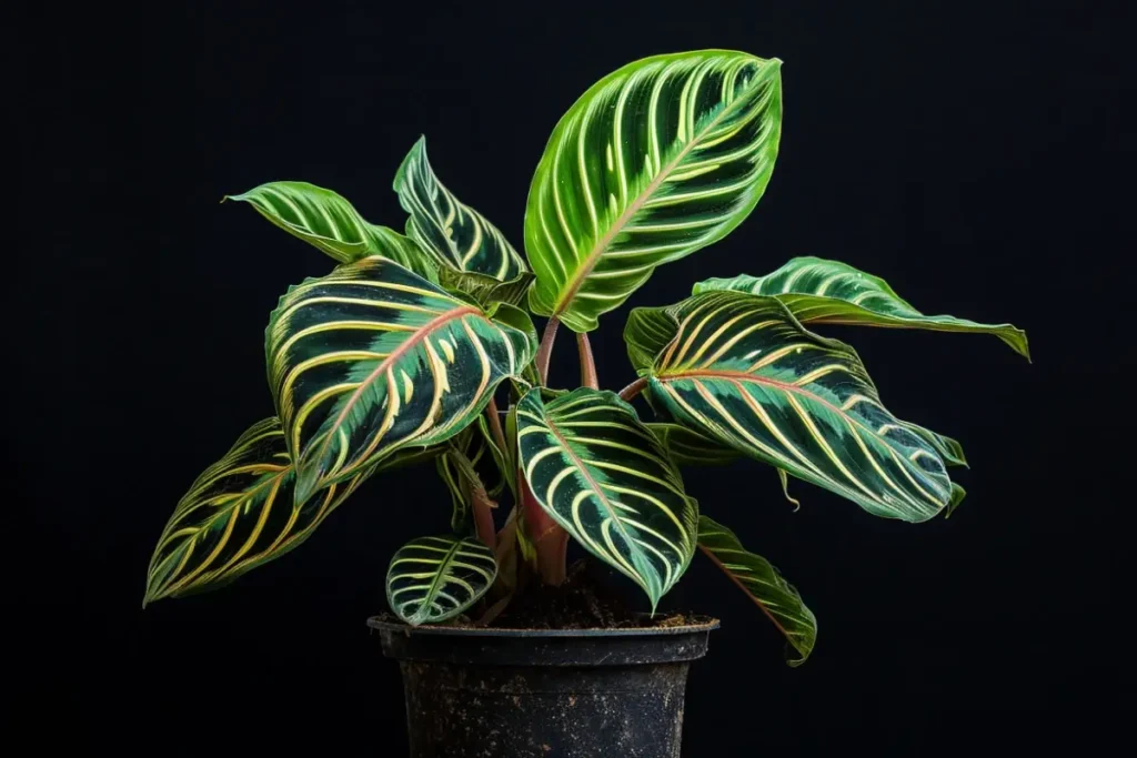 Maranta com fundo preto