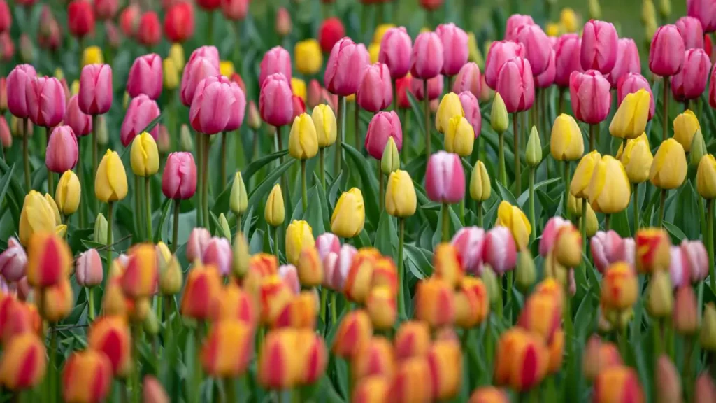 Tulipas no jardim